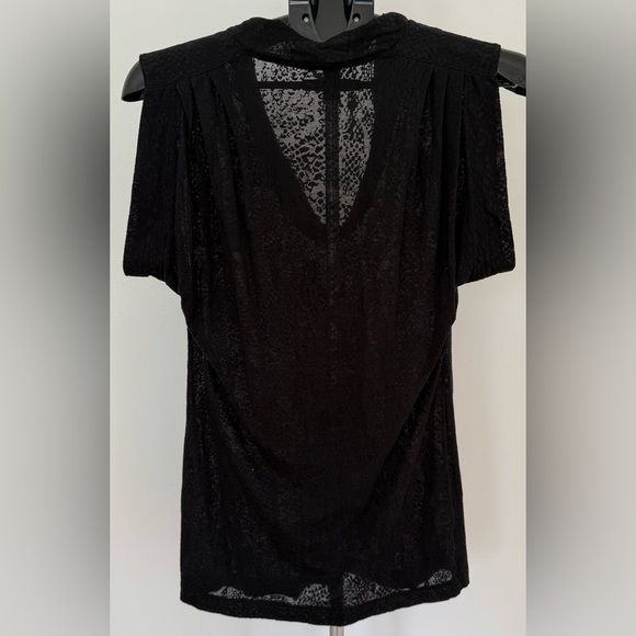 BCBGMAXAZRIA Black Animal Burnout Cowl Neck Tank | Size Small | Chic & Sleek - Picture 2 of 3